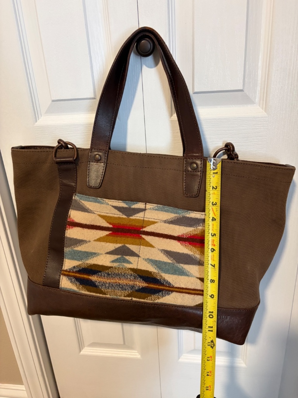 Pendleton Wyeth Trail Brown Canvas Leather Weekender Duffle Tote - Picture 10 of 11